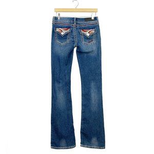 Seven7 Jeans medium wash crochet pocket boot cut size 26